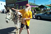 Man and beast ready to race.